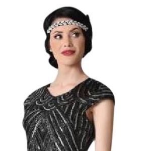 Unique Vintage 1920s Silver and Black Sequin Dress